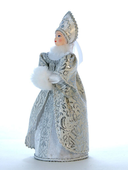 Кукла фарфоровая Снегурочка, новогодняя игрушка под елку, 25 см