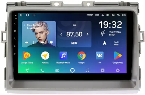 Магнитола для Toyota Estima 3 2006-2016 (без 360, рамка серая 9) - Teyes CC2 PLUS монитор 9" QLED, Android 10, Быстрая, SIM-слот