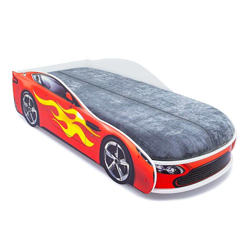 Кровать с матрасом Бельмарко Бондмобиль красный