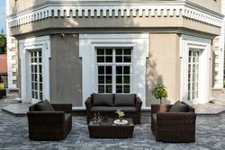 "Капучино Сингл" лаунж-зона из искусственного ротанга, цвет коричневый