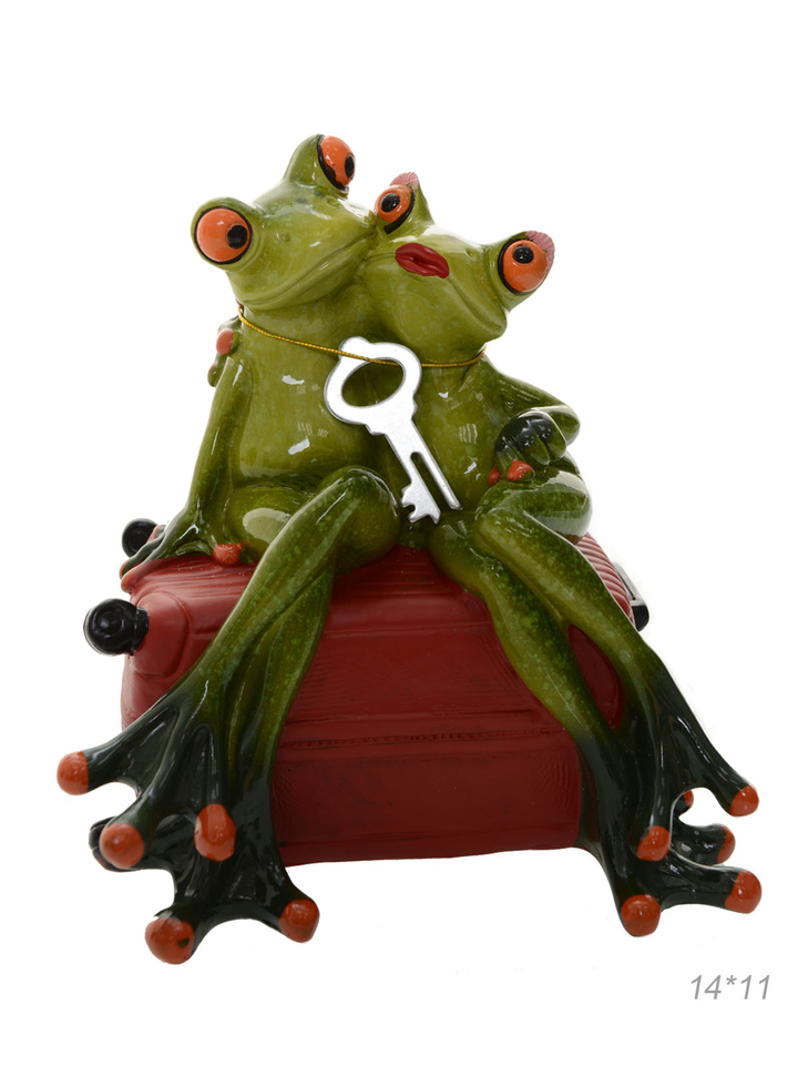 Копилка Лягушки Путешественницы, полистоун 14 см