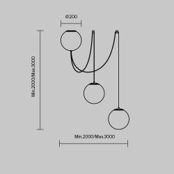 Светильник подвесной светодиодный Maytoni Twins MOD427PL-L30B3K1
