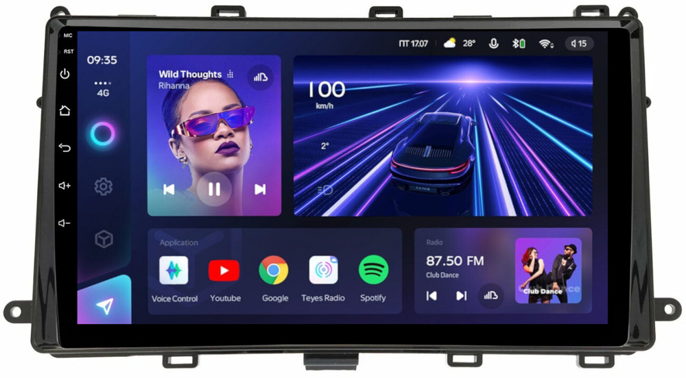 Магнитола для Toyota Corolla E180 2016-2018 (рамка-вставка, любая комплектация) - Teyes CC3L монитор 9" IPS на Android 10, 8-ядер, CarPlay, 4G SIM-слот