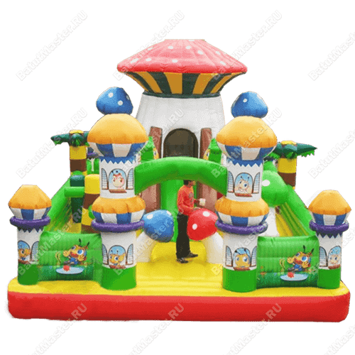 Коммерческий надувной батут "Грибная поляна" 10*7*5.5 м