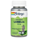 Solaray, True Herbs, лобелия, 100 растительных капсул
