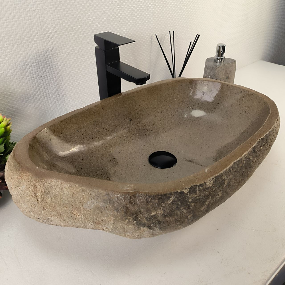 Каменная раковина из речного камня RS-05237 (60*36*16) 0858 из натурального камня