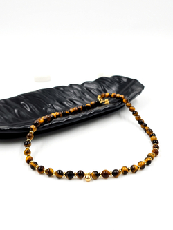 Чокер - Бусы из натурального камня тигровый глаз