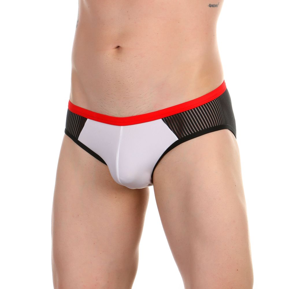 Мужские плавки белые с прозрачными вставками Boefje