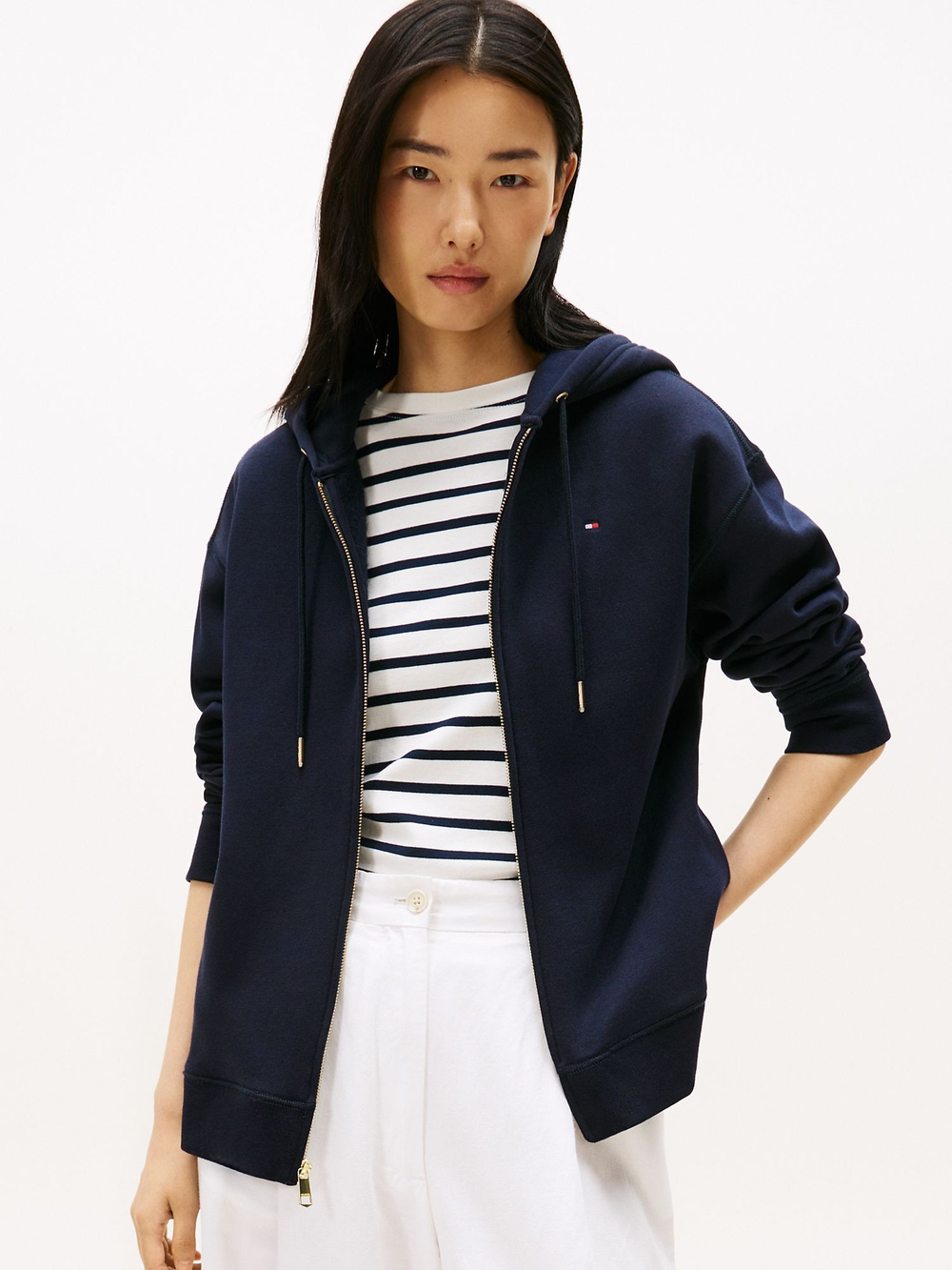 Худи на молнии Tommy Hilfiger Relaxed Fit Zip Hoodie Navy