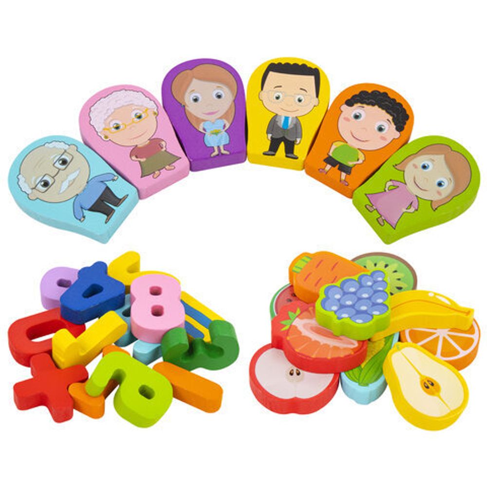 Сортер-доска 45х18 см, развивающий, метод Монтессори, с магнитной рыбалкой, дерево, BRAUBERG KIDS, 665243