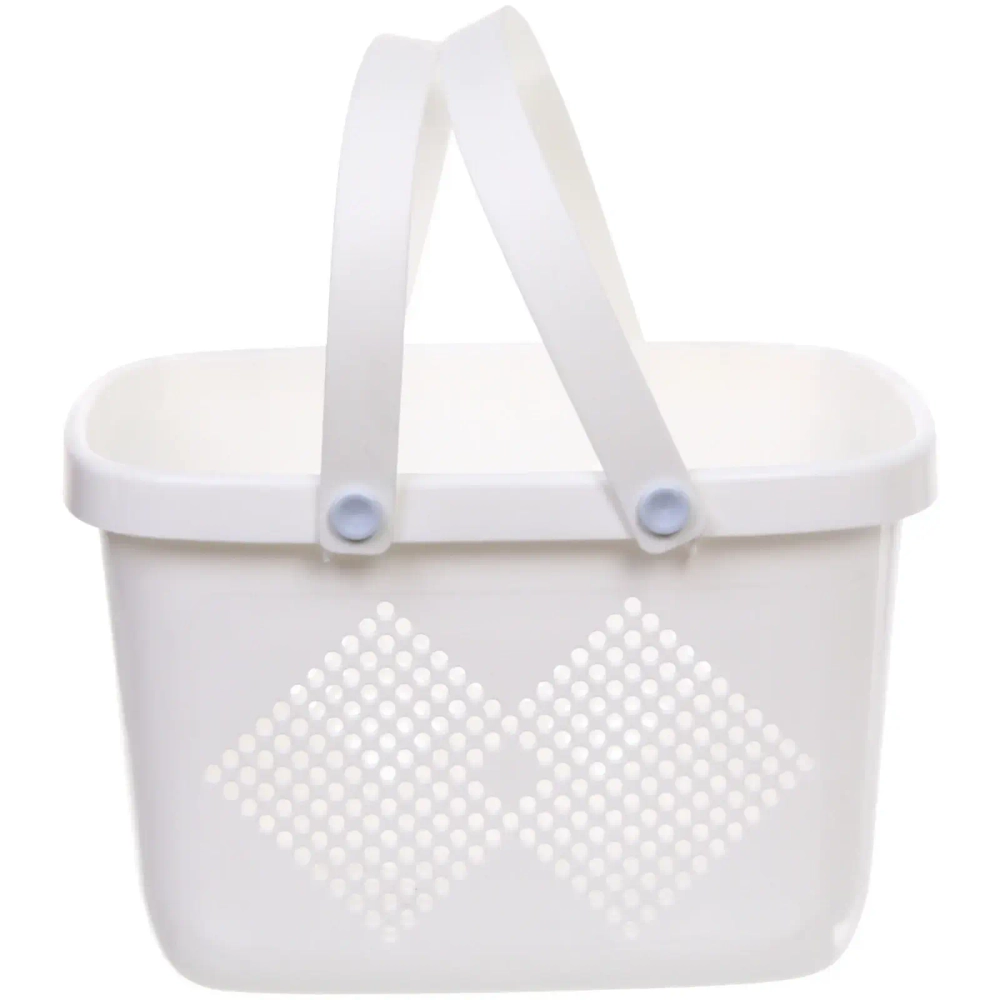 Корзинка для хранения с силиконовыми ручками «БИРСТАД», цвет белый, 27.5*20*18см
