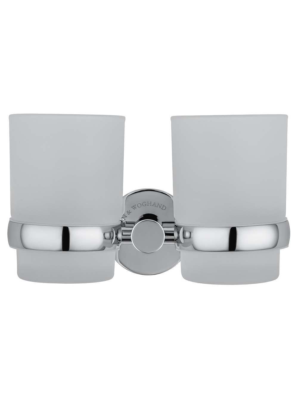 Два стакана для зубных щеток с держателем WONZON & WOGHAND EASY, Хром (WW-8128)