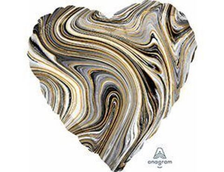 А Б/РИС СЕРДЦЕ 18" Мрамор Black