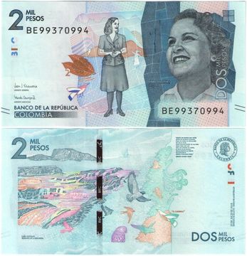 2 000 песо 2019 Колумбия