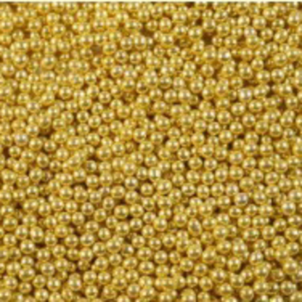 Шарики сахарные Золотые металлизированные 3 мм