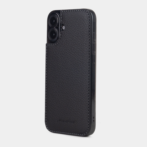Чехол-накладка для iPhone 17 - кожа теленка, черный