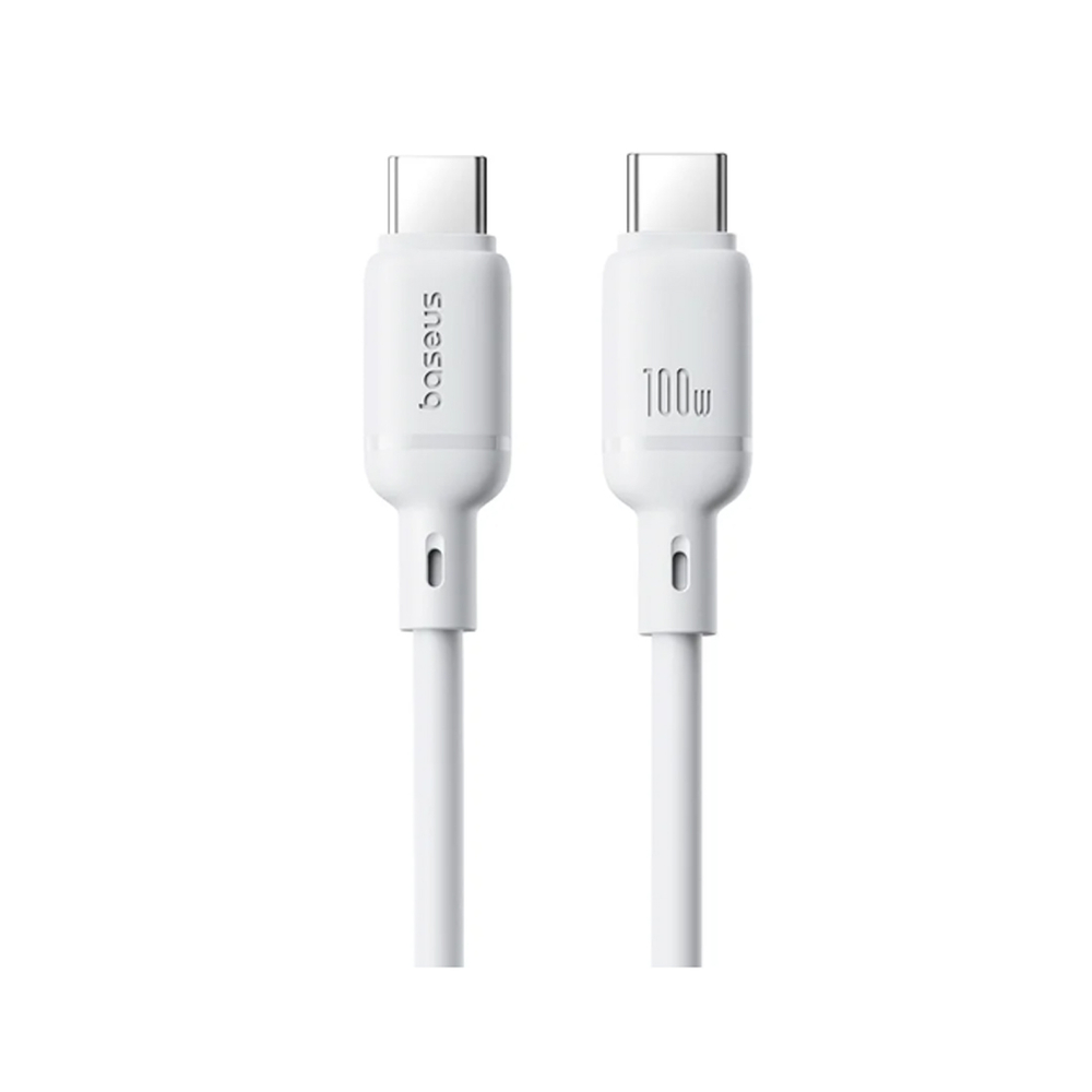 Интерфейсный кабель Baseus Silky Type-C to Type-C 100W 1m White(P10377704213-00)