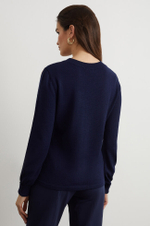 22212 Джемпер женский (т.синий жаккард)