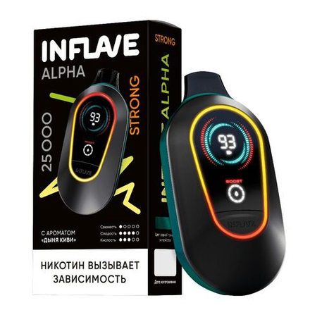 Inflave Alpha Strong Дыня-киви 25000 затяжек 20мг Hard (2% Hard)