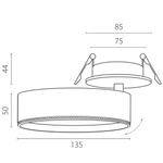 A5747RS Светильник ALTA PRO встраиваемый LED 35W 3230LM 36G ЧЕРНЫЙ 4000K со встр. чашей (215747 + 215007 + 215000-35)