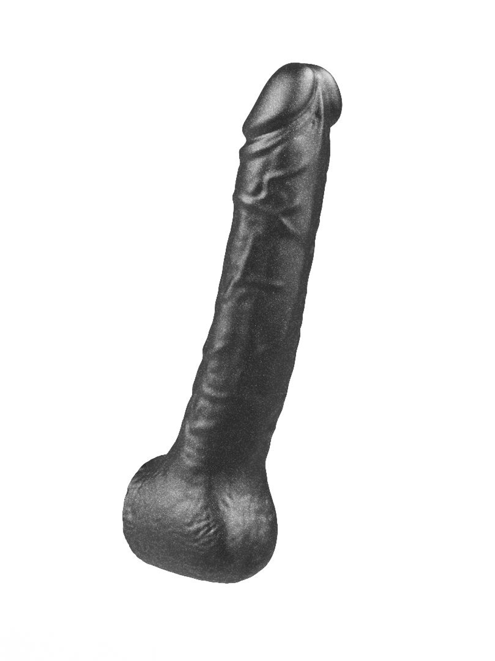 Чёрная фаллическая насадка BLACK BENT 3 - 18 см.