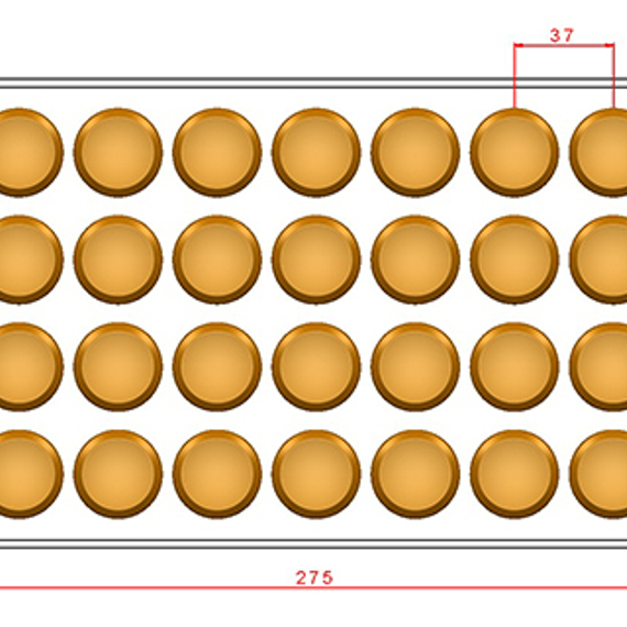 1091 | Форма для шоколадных конфет &quot;Таблетка 2&quot; (275*175 мм)