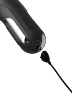 Черный силиконовый вибратор-кролик Sonix Silicone Thruster - 22 см.