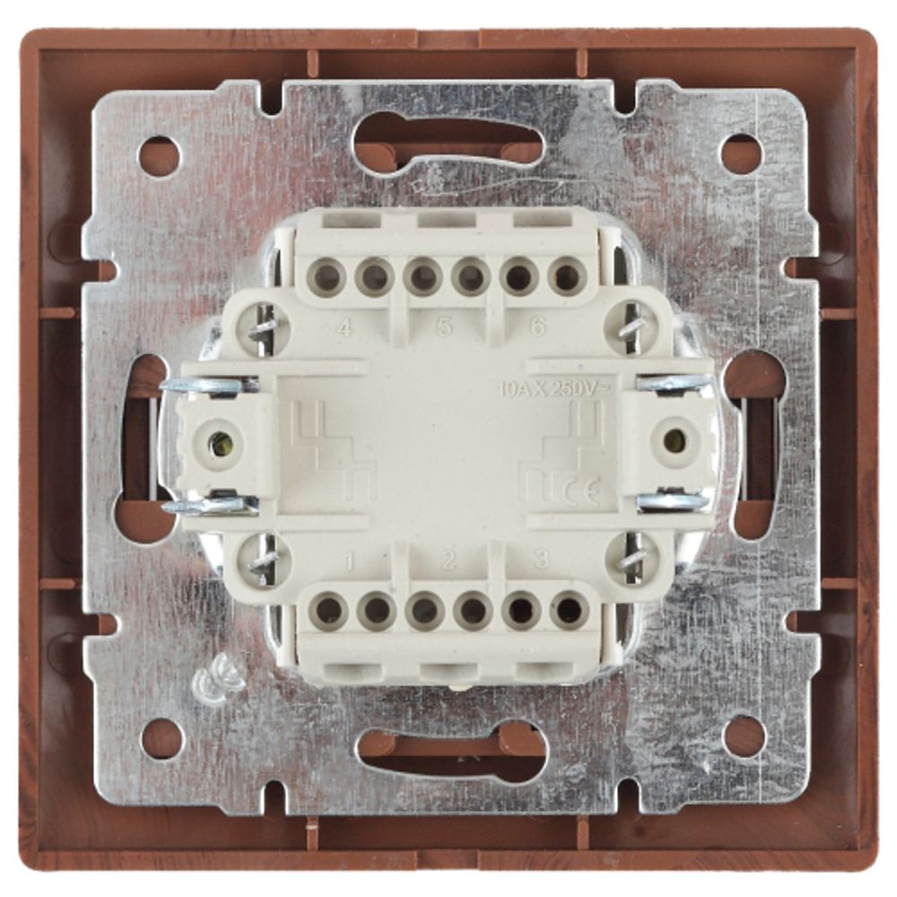 Переключатель Intro Plano 1-103-10 одноклавишный 10А-250В, IP20, СУ, венге