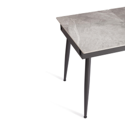 Стол обеденный Balmoral/Балморал столешница керамика (глянцевая) / опоры металл, серый/чёрный, (120+40)x80x75(+1) см