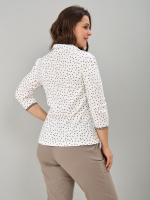 Блузка БЛ-015/экрю-горошеккофе