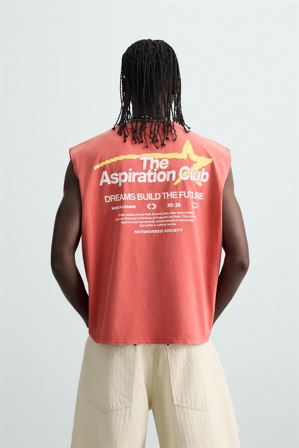 ZARA ФУТБОЛКА С КОНТРАСТНЫМ ПРИНТОМ, КРАСНЫЙ