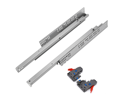 Скрытые шарик направляющие COMFORT , 3D, полн. выдв., с доводчиком, с фиксаторами, 500 мм, LID