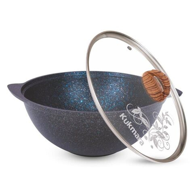 Казан алюминий, антиприг, 4.5 л, Granit Ultra, с крыш, син, Kukmara, кгг47а