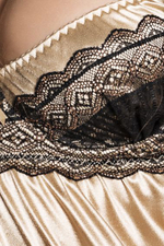 Комбинация с вышивкой по лифу Sharon (Размер: S-M) (Цвет: черный)