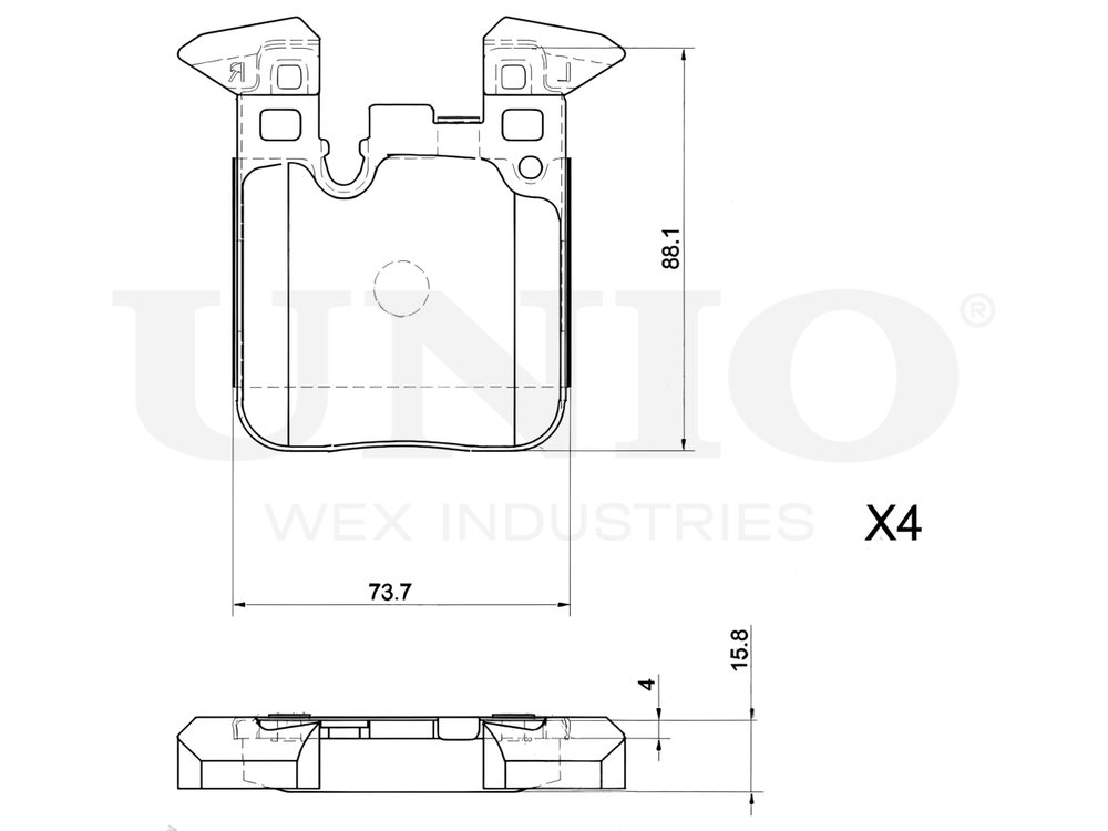 Колодки тормозные диск. задние UNIO BRP-20172