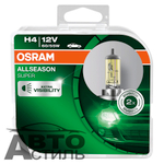 Автолампа H4 12V 60/55W P43t Osram + 30% ALLSEASON SUPER (64193ALS-HCB_ DuoBox) к-т