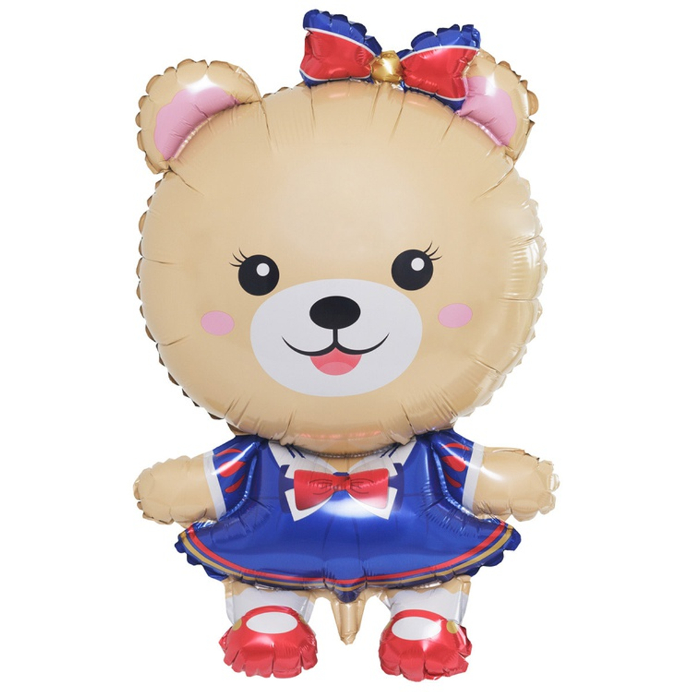 Шар Фольгированный Мишка бежевый с бантом (Бежевый)