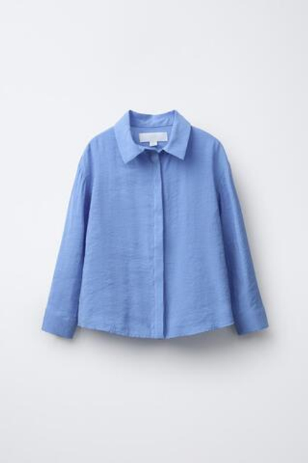 ZARA РУБАШКА С ГАЛСТУКОМ, СИНИЙ