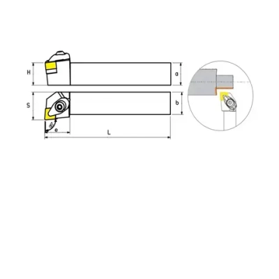Резец токарный по металлу DCLNR2525M12 державка 1 шт.