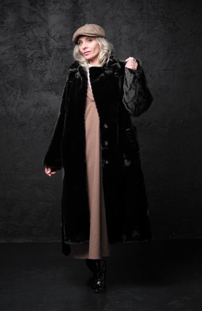 Шуба /черный  /классика/ эко мех