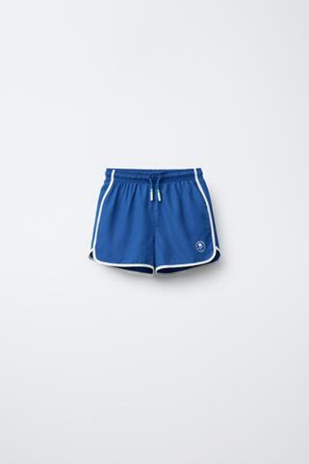 ZARA ПЛАВКИ С ПРИНТОМ «ПАЛЬМЫ», ЧЕРНИЛЬНО-СИНИЙ