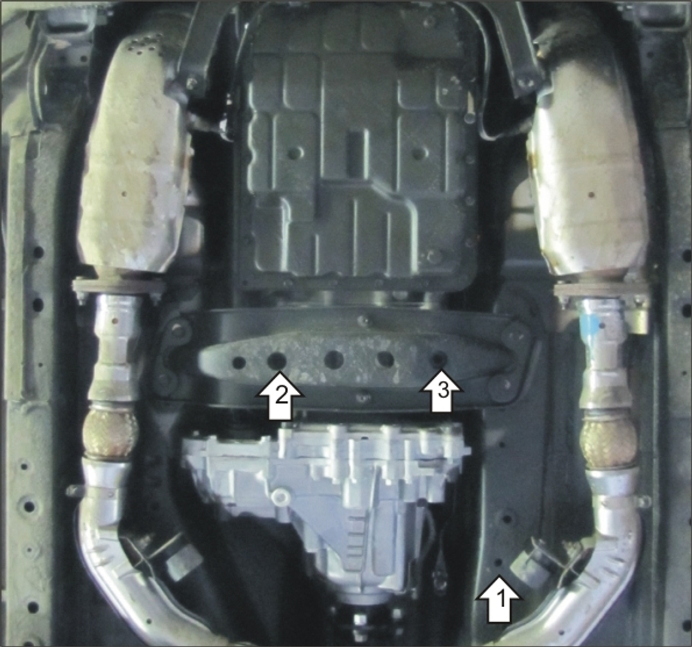 Усиленная защита Motodor разд. коробки. 5 мм, алюминий. для Infiniti EX 25 2007-2012 арт.38010