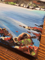 Картина авторская акрилом интерьерная на холсте 27*41 см для интерьера "Отражение неба"