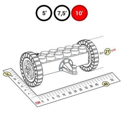 Мост без элементов фаркопа с колесами для GigaBloks