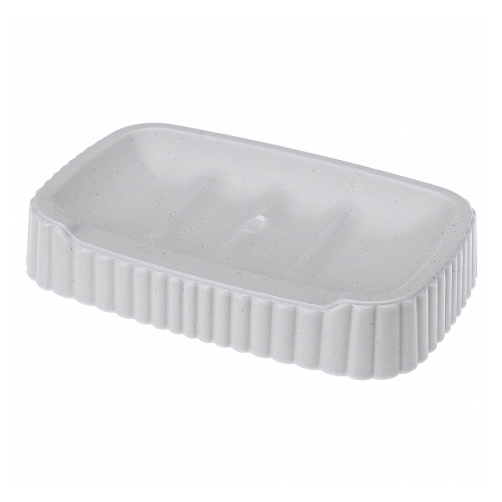 Мыльница "velvet" 138х87х25 мм (светло-серый флэк)