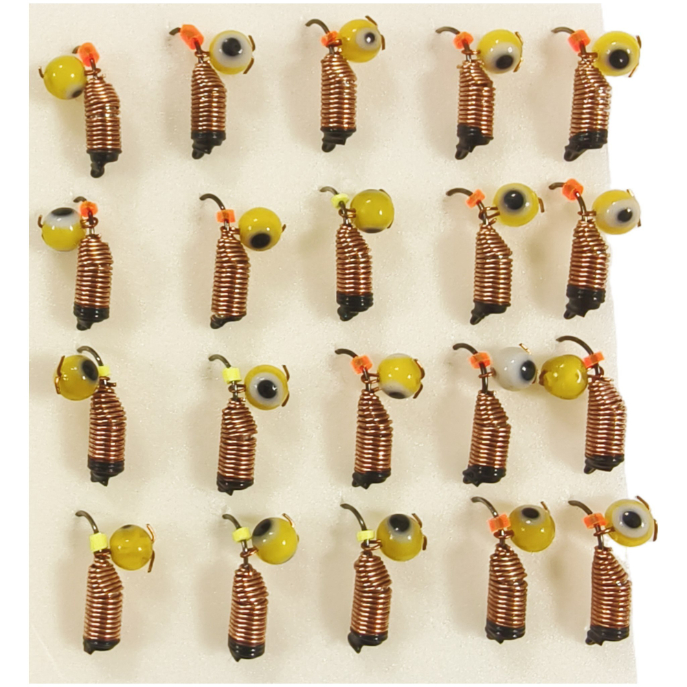 Мормышки Столбик d 3мм. 0.8гр. Вольфрам. Желтый глаз (набор 20 штук)