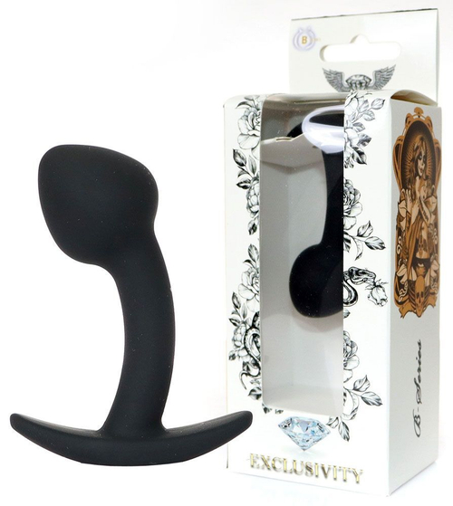 Черная анальная втулка Curved - 7,5 см.