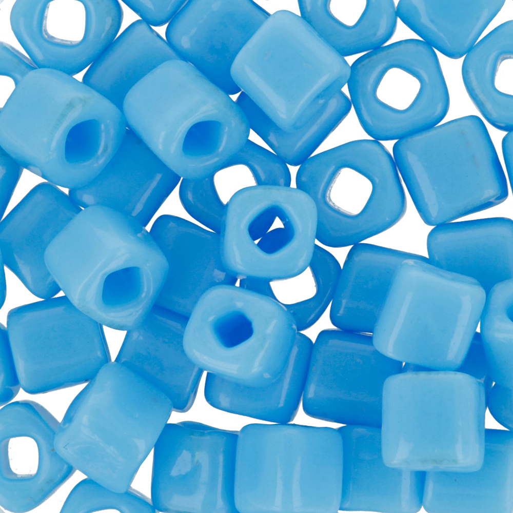 T565 Бисер TOHO кубик, размер 4мм, цвет Непрозрачный, голубая бирюза, 5 грамм
