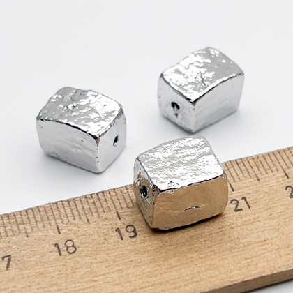 Бусина, цвет серебро (родий), размер 13*10 мм, цена за 1 шт