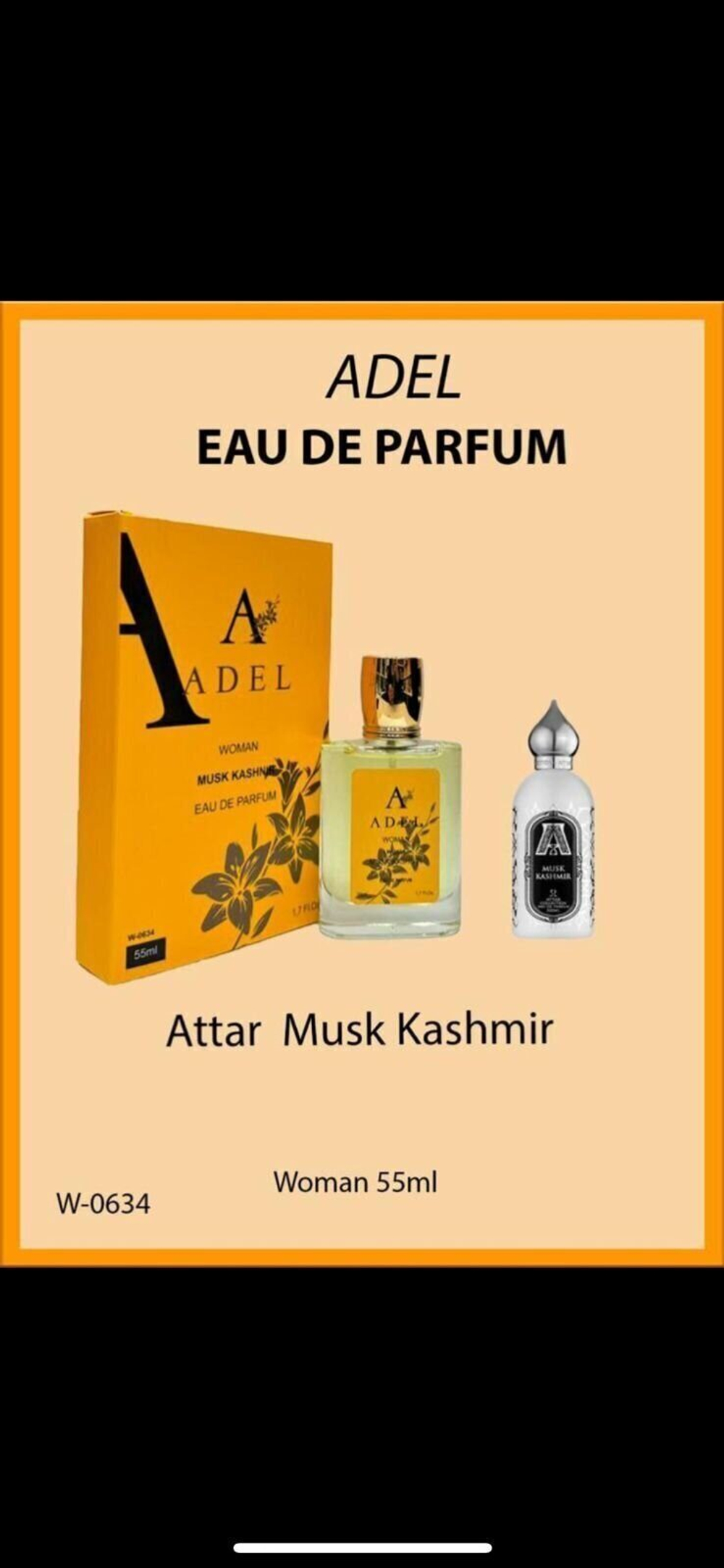 Adel W-0634 Attar Musk Kashmir eau de parfum for women 55 ml.